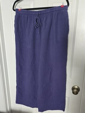 Jessica Simpson Plum Gauze Drawstring 3/4 Pants